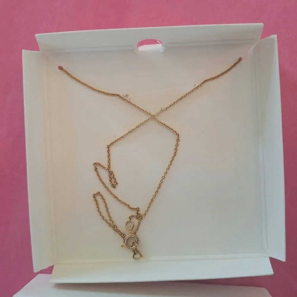 Trifari Circle Pendant Necklace Eternity Link Crystals on Goldtone Chain, Boxed